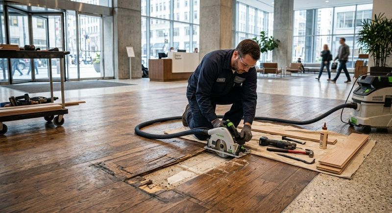 Our team working on Wood Floor Service projects in Vancouver, WA