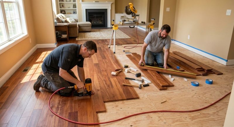 Cherry Floor Installation in North Plains, OR