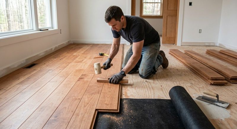 Cherry Floor Installation in Scappoose, OR