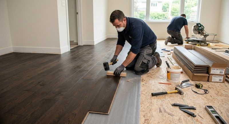 Dark Wood Floor Installation in Vancouver, WA